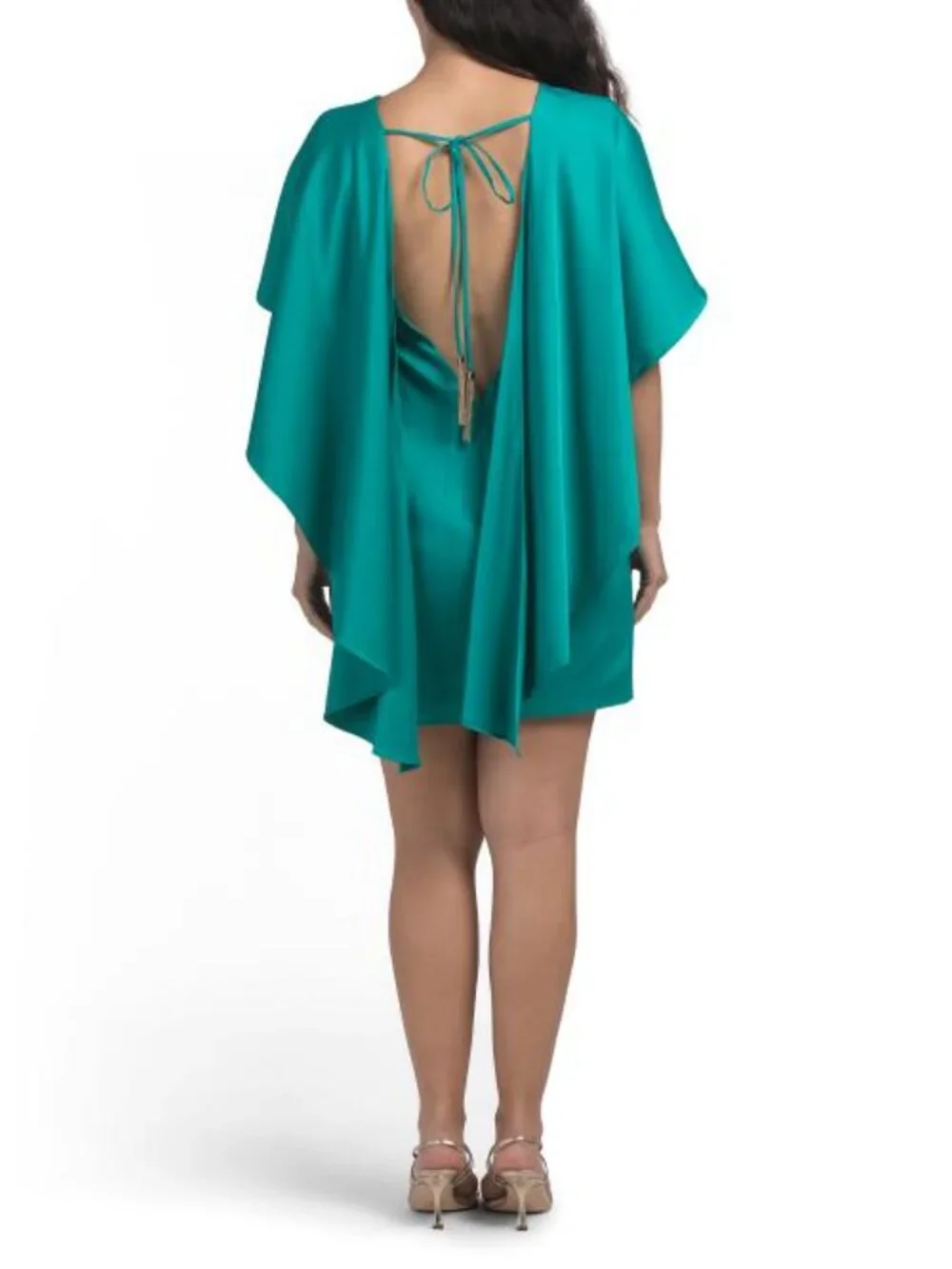 LIV FOSTER Cape Satin Mini Dress